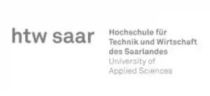 Logo der htw saar, Hochschule für Technik und Wirtschaft des Saarlandes, University of Applied Sciences.