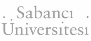 Der graue Text lautet "Sabanci University" auf einem transparenten Hintergrund.